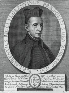 Ritratto di Lorenzo Ricci, gesuita italiano e 18º Superiore Generale della Compagnia di Gesù, incisione da William M. Timlin