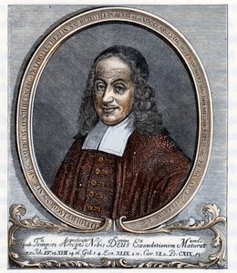Ritratto di Philipp Jacob Spener (1635-1705) teologo luterano fondatore del pietismo. Incisione da 