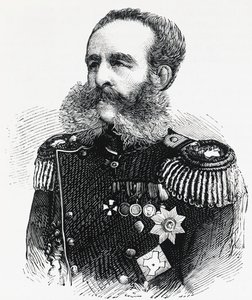 Ritratto del Principe Dmitry Ivanovich Sviatopolk-Mirsky, generale russo, incisione