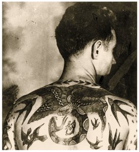 Ritratto di Tom Stephen, tatuato da Bert Grimm, c.1942