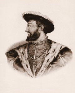 Ritratto del re di Francia Francesco I (1494-1547) (incisione del XIX secolo)