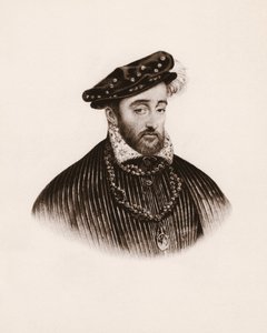 Ritratto del re di Francia Enrico II (1519-1559) Incisione del XIX secolo da Unbekannter Künstler