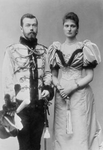 Fotografia ritratto dello Zar Nicola II (1868-1918) e della Principessa Alix d
