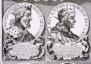Ritratti di Chindasvindo e Reccesvindo (litografia) da Unbekannt