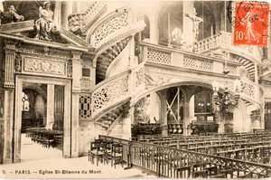 Cartolina/Chiesa di Saint Etienne du Mont, il jubé/Parigi/Seine/Île de France/Francia da William M. Timlin