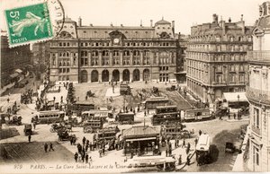Cartolina/Stazione Saint Lazare/Parigi/Seine/Île de France/Francia da William M. Timlin
