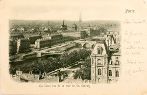 Cartolina/La Senna dalla Torre di Saint Gervais/Parigi/Seine/Île de France/Francia da William M. Timlin