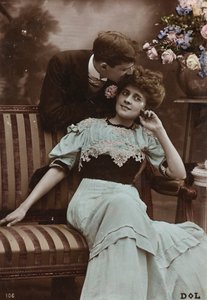 Cartolina, ritratto di una coppia, "Album para Tarjetas postales" da Unbekannter Künstler