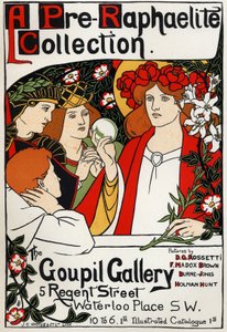 Mostra Preraffaellita alla Galleria Goupil, Londra, c. 1897 da Unbekannter Künstler