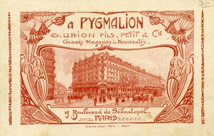 Pygmalion - pubblicità per un grande magazzino francese da Unbekannter Künstler