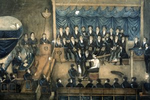 Accoglienza di un massone in una Loggia, c. 1820 (acquerello)