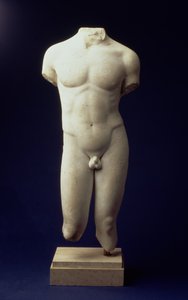 Torso maschile romano di una figura giovanile, dopo un originale in bronzo di Policleto del V secolo a.C. (vista frontale) c. I secolo d.C. da Unbekannt