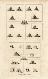 Accampamento reale, era di Re Enrico VIII, che mostra i quartieri reali, il mercato, le capanne dei negozianti, macellai, ecc.