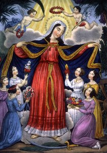 Santa Caterina e le Catherinettes, metà XIX secolo (stampa) da Unbekannter Künstler