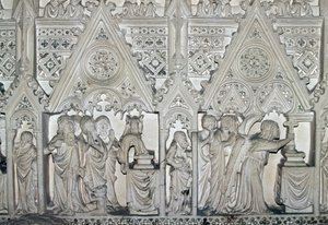 Sarcofago di Pedro I (1320-1367) con scene dalla vita di San Bartolomeo, chiesa del monastero di Alcobaça (Patrimonio Mondiale dell