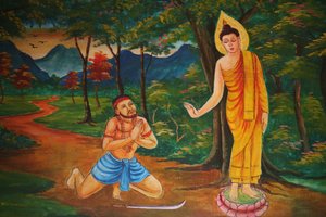 Scena della vita del Buddha, Vientiane, Laos