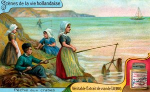 Scene di vita olandese: Pesca dei granchi da Unbekannter Künstler