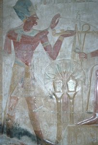 Seti I offre incenso a Horus, Tempio di Seti I, Nuovo Regno Egiziano, XIX dinastia, c.1318 a.C. da Unbekannt
