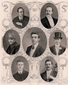 Sette degli otto membri della banda della nave Titanic da Unbekannt