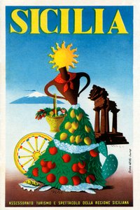 Sicilia - manifesto turistico da Unbekannter Künstler