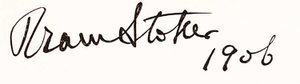 Firma di Bram Stoker da Unbekannt