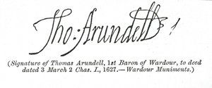Firma di Thomas Arundell da Unbekannt
