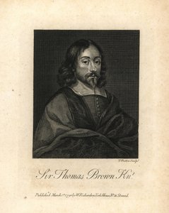 Sir Thomas Brown, polimata e scrittore inglese di scienza, medicina, religione e esoterismo, morto nel 1682. Incisione su rame da Portraits Illustrating Granger