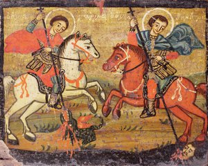 San Giorgio e San Demetrio, Greco (provinciale) da Unbekannter Künstler