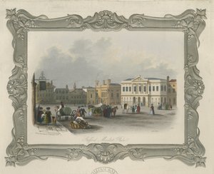 Stafford - Piazza del mercato: incisione in acciaio