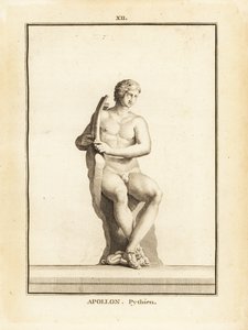 Statua di Apollo Pitico, patrono di Delfi, con lira