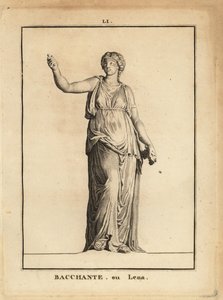 Statua di una Baccante, seguace del dio romano del vino Bacco, con uva