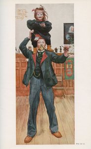 Illustratore svedese Carl Larsson con sua figlia Brita da Unbekannt