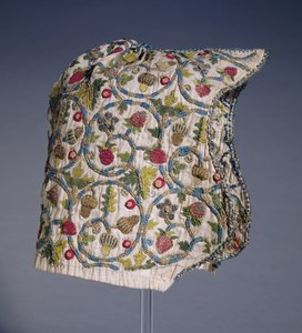 Cuffia da donna, inglese, fine XVI secolo (lino ricamato) da Unbekannt