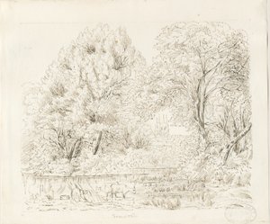 Tamworth - Vista rurale (disegno a inchiostro, XIX secolo) da Unbekannt