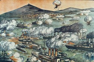 La Battaglia di Port Arthur del 08/02/1904 da Unbekannter Künstler