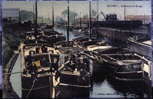 Il canale di Beuvry. c.1910 (cartolina) da Unbekannter Künstler