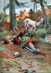 La cerva nel bosco (Illustrazione, ca. 1910) da Unbekannter Künstler