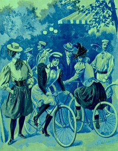 La moda delle biciclette nel Bois de Boulogne da Unbekannter Künstler