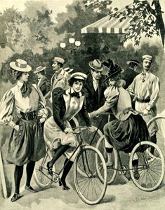 La Moda delle Biciclette nel Bois de Boulogne da Unbekannter Künstler