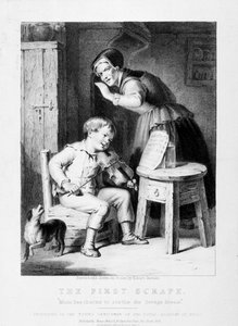 Il primo raschio, incisione
