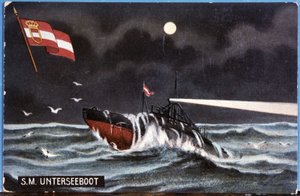 Il sottomarino tedesco Unterseeboot, inizio XX secolo da Unbekannter Künstler