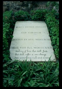 La tomba di Percy Bysshe Shelley (1792-1822) (foto b/n)
