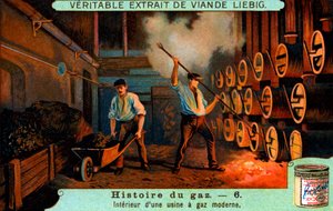 La storia del gas: Interno di una moderna centrale del gas da Unbekannter Künstler