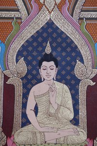 La vita del Buddha, affresco murale, monastero Wat Maniratanaram, Phnom Penh, 2022 (foto)