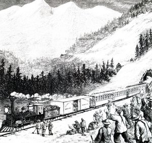 La ferrovia del Pacifico nelle montagne della Sierra Nevada