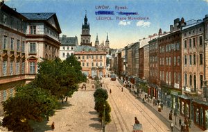 Piazza Rynok a Leopoli, Ucraina da Unbekannter Künstler