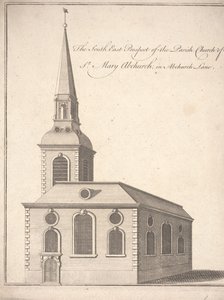 La prospettiva sud-est della chiesa parrocchiale di St. Mary Abchurch, in Abchurch Lane