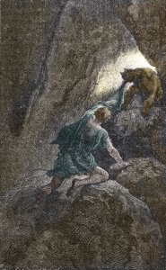 La fuga di Aristomene dalla caverna dove era imprigionato da Unbekannter Künstler
