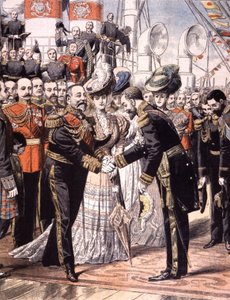 Il vice ammiraglio francese Caillard ricevuto da Edoardo VII (1904) da Unbekannter Künstler