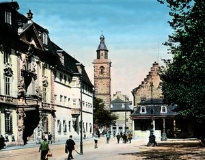 Le case storiche della città di Erfurt da Unbekannter Künstler